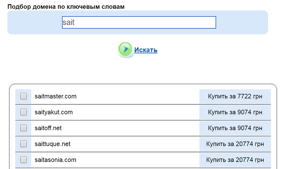 Выбор домена для сайта