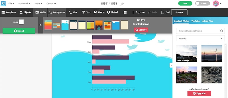 Интерфейс сервиса easel-ly